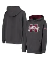 Big Boys Charcoal Mississippi State Bulldogs Logo Pullover Hoodie