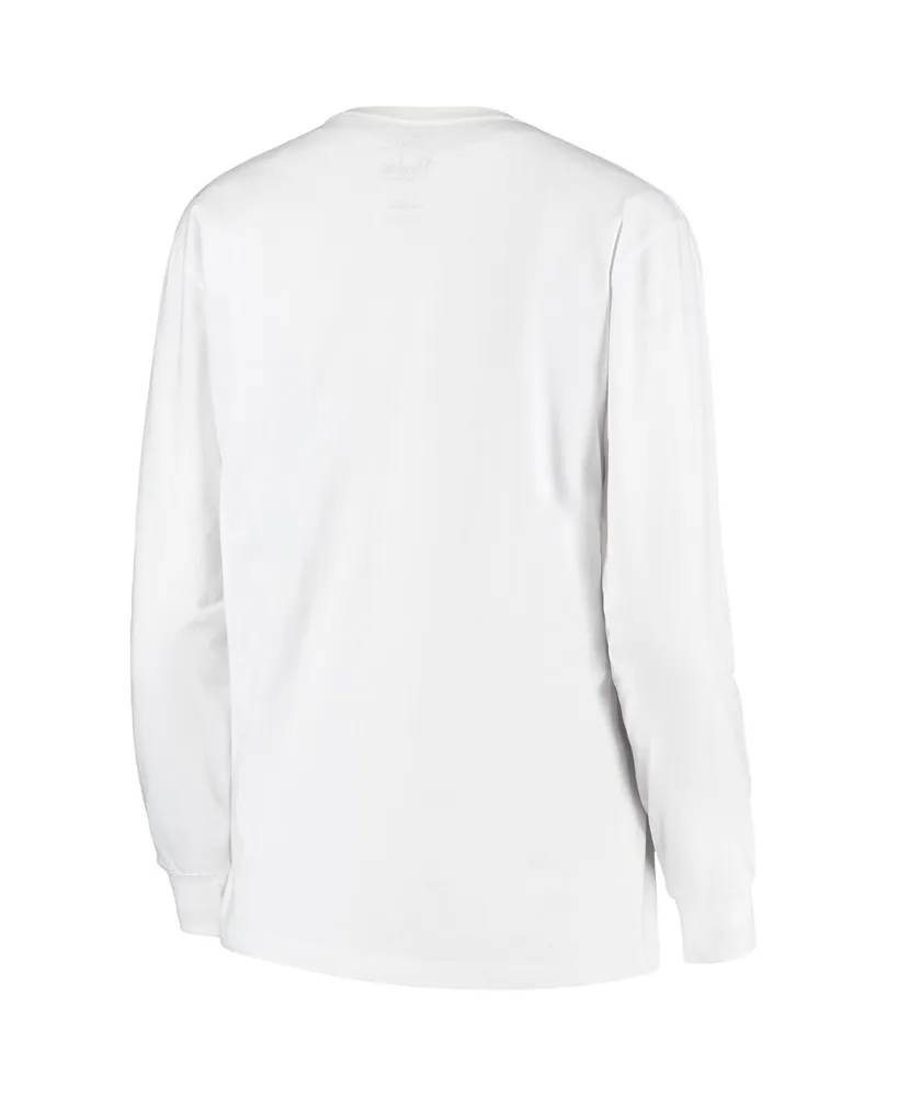 Women's Pressbox White Alabama Crimson Tide Big Block Whiteout Long Sleeve T-shirt