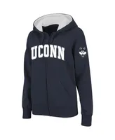 Women's Colosseum Navy UConn Huskies Arched Name Full-Zip Hoodie