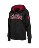 Women's Colosseum Black Oklahoma Sooners Arched Name Full-Zip Hoodie