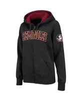 Women's Colosseum Black Florida State Seminoles Arched Name Full-Zip Hoodie