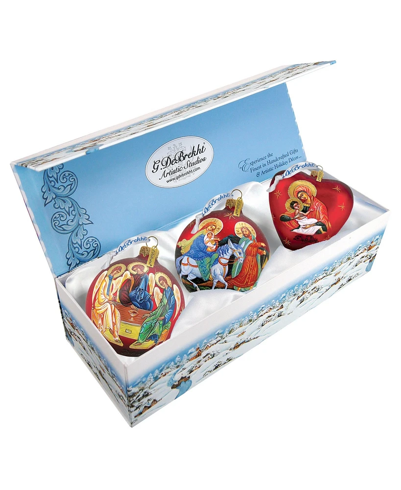 G.DeBrekht Nativity Holiday Ornament, Set of 3