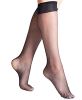 Women's European Made Matte Silky Sheer 20 Denier 1 Pair of Knee-highs