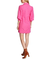 Court & Rowe Women's Puff-Sleeve Eyelet Shirtdress