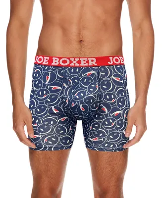 Joe Boxer Men's Licky Icons Stretch Boxer Briefs, Pack of 4