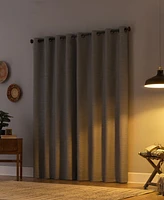Textured Linen Blend Total Blackout Grommet Top Curtain
