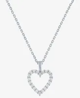 Forever Grown Diamonds Lab-Created Diamond Open Heart 18" Pendant Necklace (1/4 ct. t.w.) in Sterling Silver