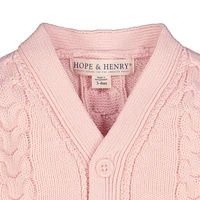 Hope & Henry Baby Boys Baby Organic Cotton Cable Knit Cardigan Sweater