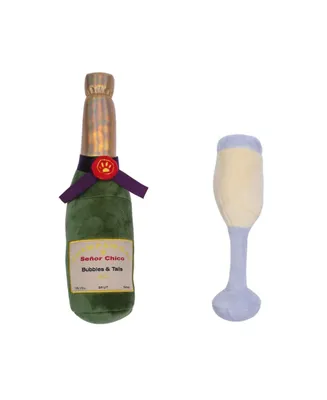 Champawgne-cheers Crinkle And Squeaky Plush Dog Toy Combo