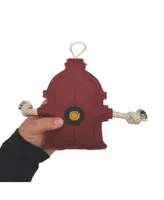 Country Living Fire Hydrant Canvas and Jute Dog Chew Toy