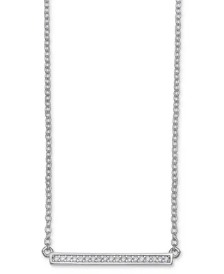 Giani Bernini Cubic Zirconia Pave 16" Bar Necklace in Sterling Silver, Created for Macy's