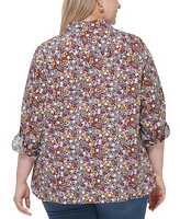 Tommy Hilfiger Plus Size Cotton Printed Utility Shirt