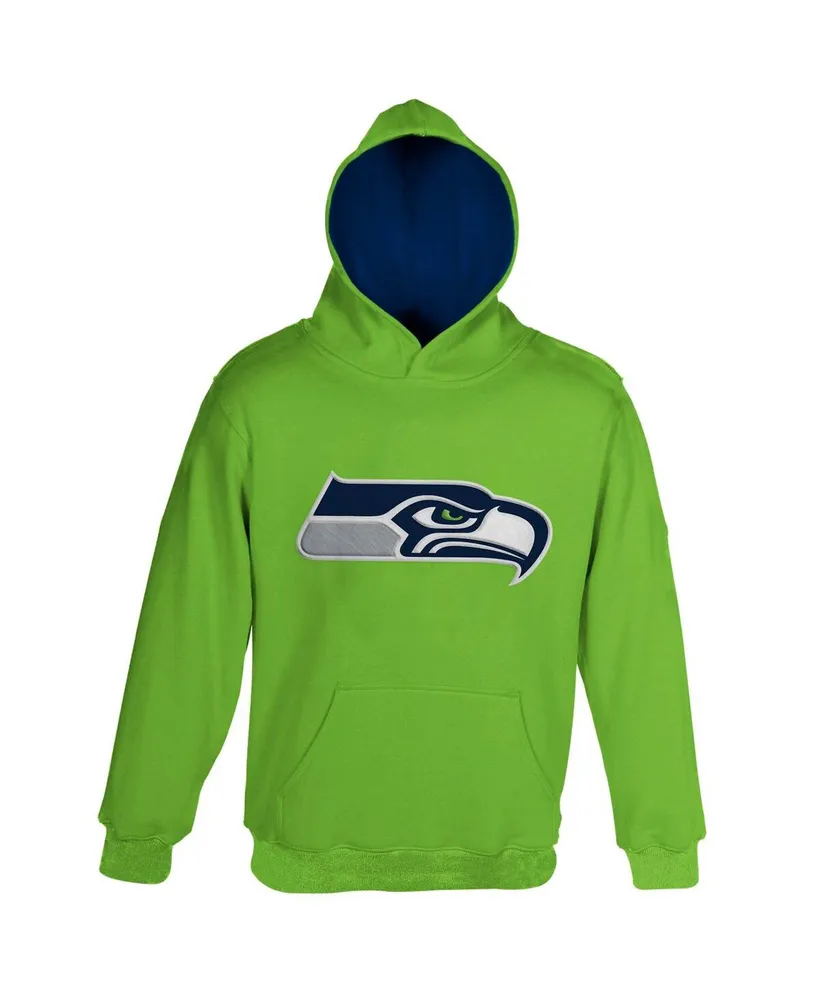 Little Boys Neon Green Seattle Seahawks Fan Gear Prime Pullover Hoodie