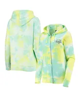 Women's New Era White New England Patriots Ice-Dye Full-Zip Hoodie