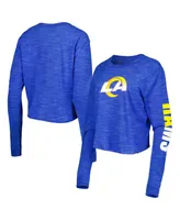 Women's New Era Royal Los Angeles Rams Crop Long Sleeve T-shirt