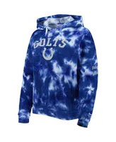 Women's New Era Royal Indianapolis Colts Cloud Dye Fleece Pullover Hoodie