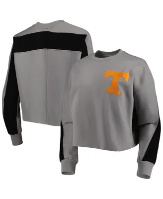 Women's Gameday Couture Gray Tennessee Volunteers Back To Reality Colorblock Pullover Sweatshirt