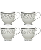 Noritake Summit Platinum Set of 4 Cups, Service For 4