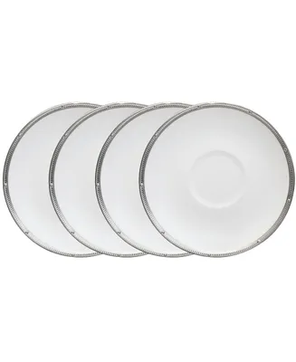 Noritake Rochelle Platinum Set of 4 Saucers, Service For 4