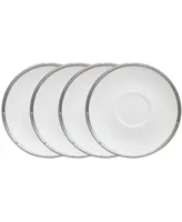 Noritake Rochelle Platinum Set of 4 Saucers, Service For 4