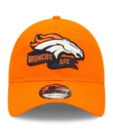 Big Boys New Era Orange Denver Broncos 2022 Sideline Adjustable 9TWENTY Hat