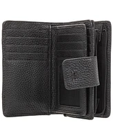 Mancini Women's Pebbled Collection Rfid Secure Clutch Wallet