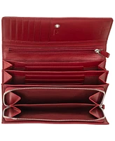 Mancini Women's Croco Collection Rfid Secure Clutch Wallet