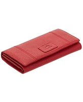 Mancini Women's Pebbled Collection Rfid Secure Trifold Wallet