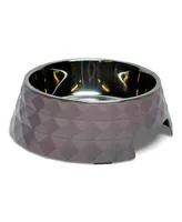 Diamond Melamine Stainless Steel Dog Bowl - Wood Rose, 24 Oz