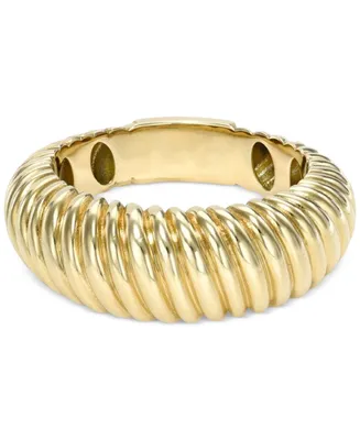Zoe Lev Ribbed Texture Statement Ring 14k Gold