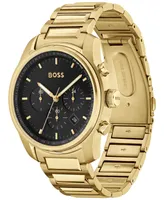 Hugo Boss Men's Trace Ionic Thin Gold-Tone 1 Steel Bracelet Watch, 44mm