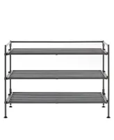 Seville Classics 3-Tier Stackable 9-Pair Resin Slat Shoe Rack