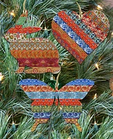 Designocracy Quilted Holiday Ornaments, Set of 3