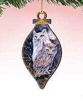 Designocracy Night Watch Owls Holiday Ornaments, Set of 2