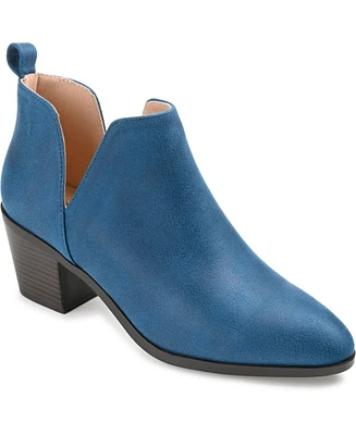 Journee Collection Women's Lola Cut Out Stacked Heel Dress Booties