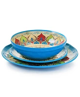 Elama Mandala Micaela Melamine 12 Pc. Dinnerware Set, Service for 4