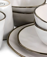 Elama Textured, Uneven Dimpled Design Ricardo 16 Piece Stoneware Dinnerware Set, Service for 4