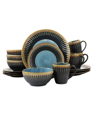 Elama Reactive Glaze Isidora 16 Piece Round Stoneware Dinnerware Set, Service for 4 - Multi