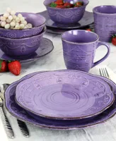 Elama Reactive Glaze Aitana 16 Piece Stoneware Dinnerware Set, Service for 4