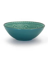 Elama Reactive Glaze Mozaic 16 Piece Luxurious Stoneware Dinnerware Set, Service for 4