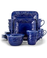 Elama Chiffon 16 Piece Square Dinnerware Set, Service for 4