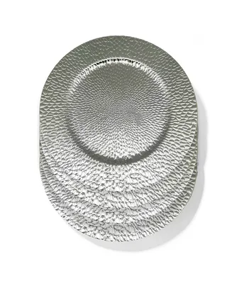 American Atelier Raindrops Charger Plates 13" Electroplated Set, 4 Pieces - Silver