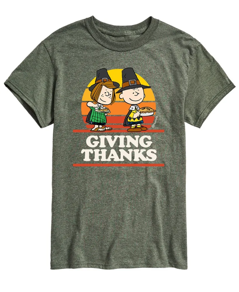 Airwaves Men's Short Sleeve Peanuts Giving Thanks T-shirt