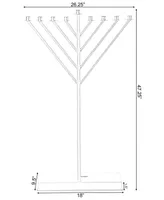 Coated Hanukkah Menorah for Synagogue, Large