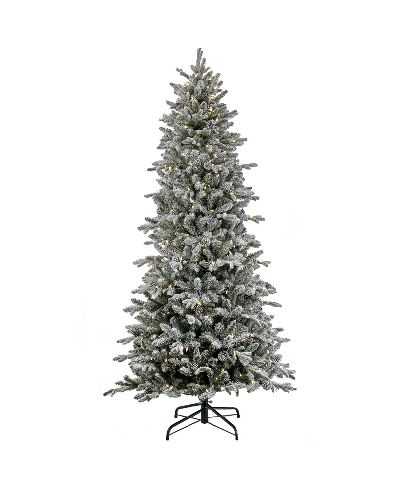 National Tree Company 7' Pre-Lit Snowy Calton Pine Tree with Led Lights