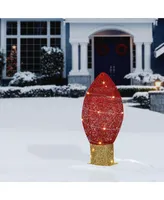 National Tree Company 20" Pre-Lit Red Christmas Light Bulb Decoration