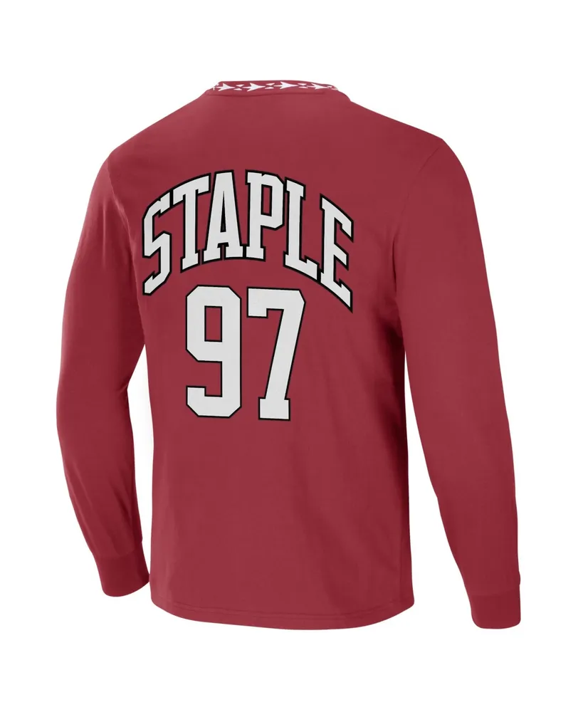 Men's Nfl X Staple Red Arizona Cardinals Core Long Sleeve Jersey Style T-shirt