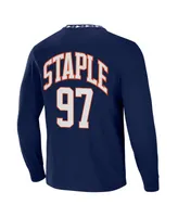 Men's Nfl X Staple Navy Denver Broncos Core Long Sleeve Jersey Style T-shirt