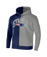 Men's Nfl X Staple Navy, Gray New England Patriots Split Logo Pullover Hoodie