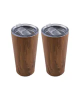 Cambridge Wood Decal Insulated Highballs, Set of 4